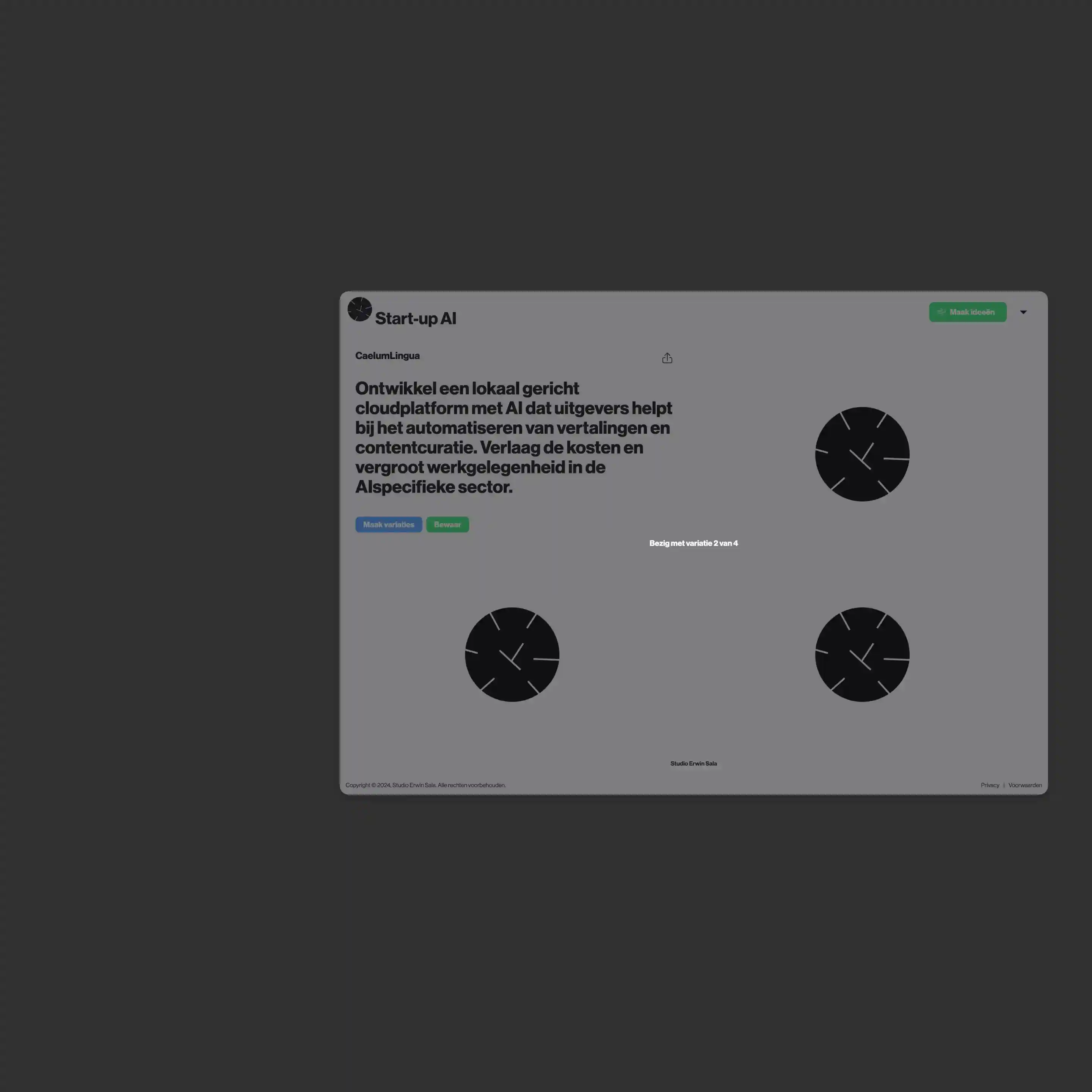 Start-up AI Interface
